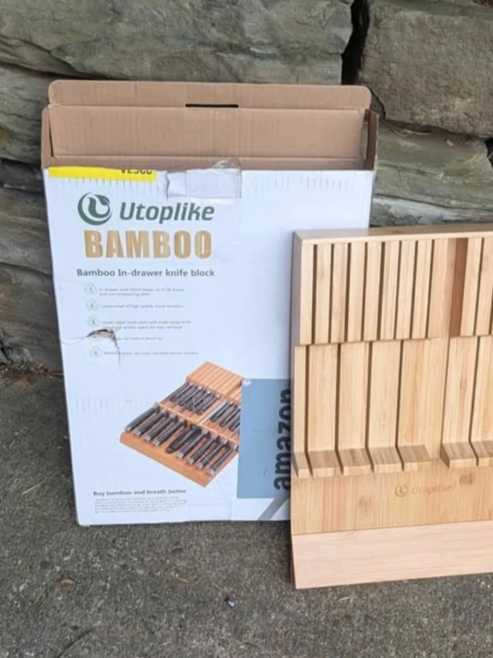 Bamboo In-Drawer Knife Block - Natural Bamboo